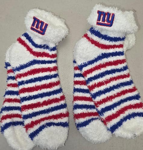 ST44 Mens NFL NEW YORK GIANTS Crew Socks Lot of 2 Pair MEDIUM 5-10 New