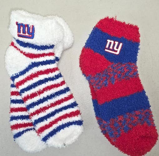 ST43 Mens NFL NEW YORK GIANTS Crew Socks Lot of 2 Pair MEDIUM 5-10 New