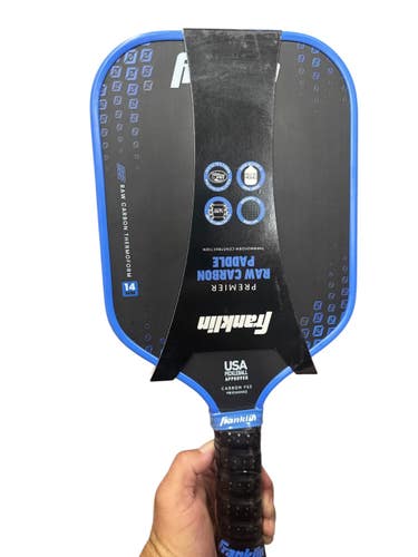 Used Franklin PREMIER RAW CARBON Pickleball Racquet Black And Royal Blue 11835-S000211939