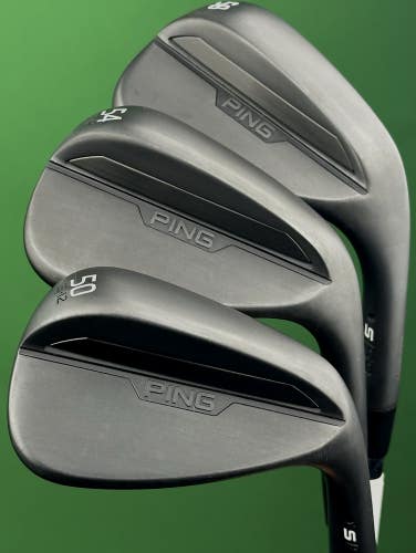 PING S159 Midnight Black Wedge Set 50-12*, 54-12*, 58-10* Steel GW SW LW MINT!
