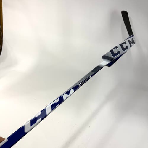 New Regular Blue and White CCM Eflex 5 Pro Lite Goalie Stick | 26" Paddle Heel Curve | M498