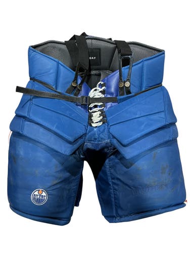 Vaughn Goalie Pants XL Blue Oilers Pro Stock (Used) 5914