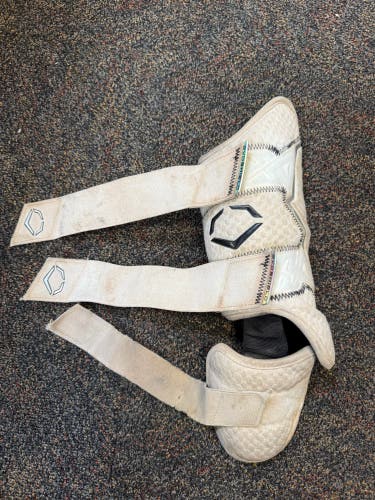 White Senior EvoShield Leg guard Shin Guard (Used)