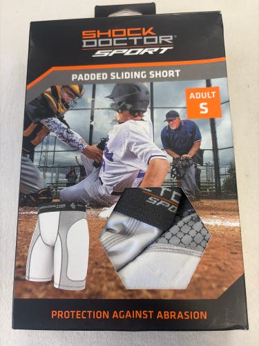 White Small Adult Unisex Shock Doctor Shorts (New)