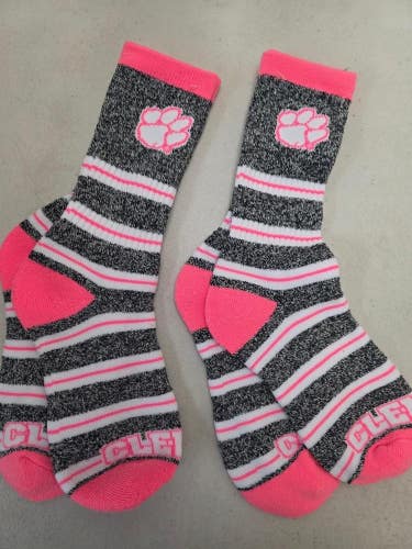 ST6 Mens NCAA CLEMSON TIGERS Crew Socks Lot of 2 Pair Medium 5-10 New