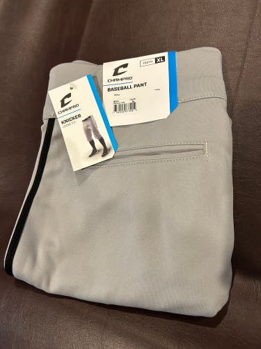 Gray XL Youth Champro Game Pants (New)