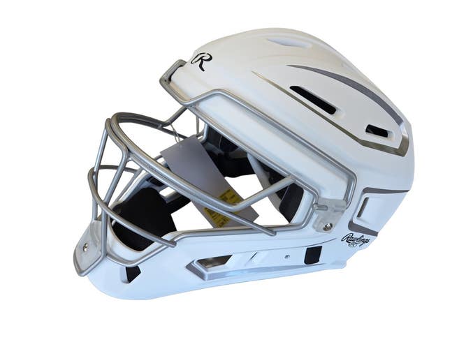 Used Rawlings VELO 2.0 Catchers Helmet w/Mask White M/L 11450-S000528129