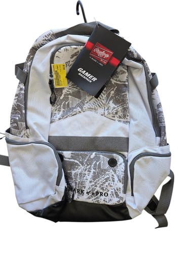Used Rawlings GAMER BB/SB Player Backpack White 11450-S000528124
