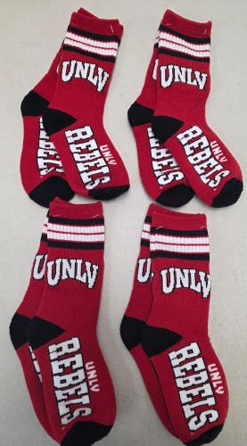 ST4 Youth 1-3 NCAA UNLV REBELS Crew Socks Lot of 4 Pair New