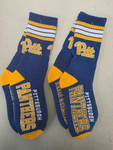 ST16 Youth NCAA PITTSBURGH PITT PANTHERS Crew Socks Lot of 2 Pair New