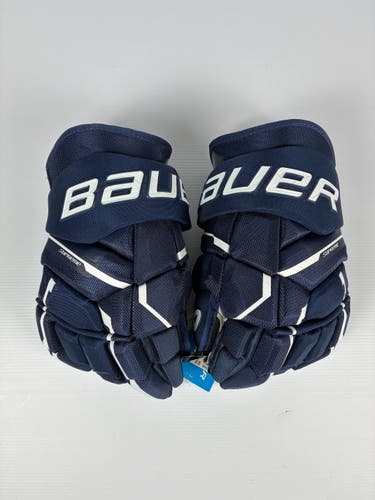New 15" Bauer Supreme Mach Hockey Gloves - Navy