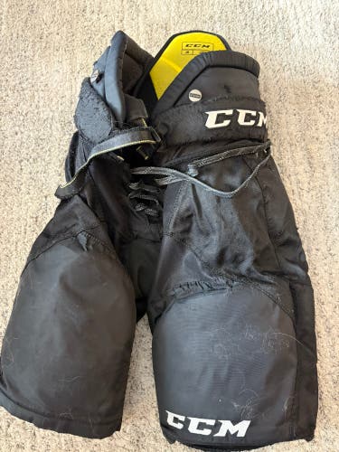 Black Junior Large CCM Super Tacks AS1 Hockey Pants (Used)