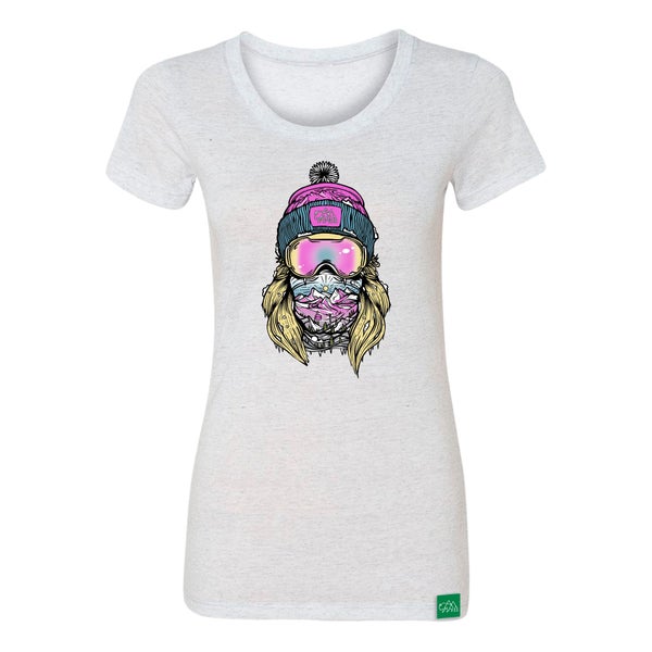 Wild Tribute Icewoman (Women's Fitted) T-Shirt - White Fleck