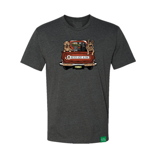 Wild Tribute Never Hike Alone T-Shirt - Charcoal
