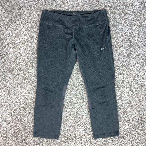 Nike Leggings Womens XL Gray Dri FIT Running Capri Yoga Workout Athletic Pants