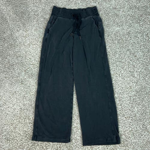 Athleta Pants Womens Small Black Balance Wide Leg Workout Gym Sports Lounge Logo