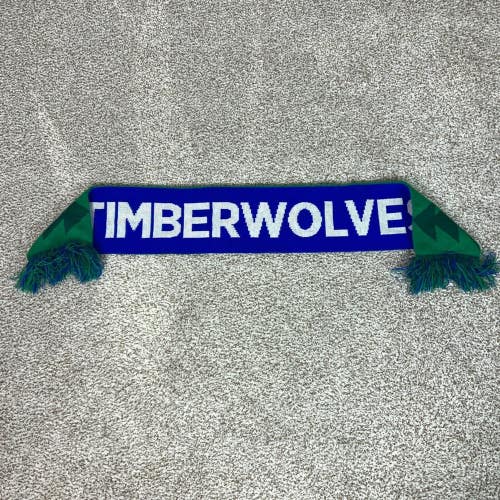 Minnesota Timberwolves Scarf Blue Green NBA Basketball Knit Fringe One Size Logo