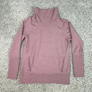 Lululemon Sweatshirt Womens 8 Pink Funnel Neck Yoga Pullover High Lines Sweater
