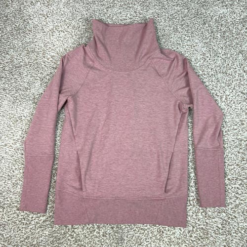 Lululemon Sweatshirt Womens 8 Pink Funnel Neck Yoga Pullover High Lines Sweater