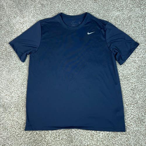 Nike Shirt Mens XXL Tall Navy Dri FIT Tee T Athletic Swoosh Logo Basic Gym Sport