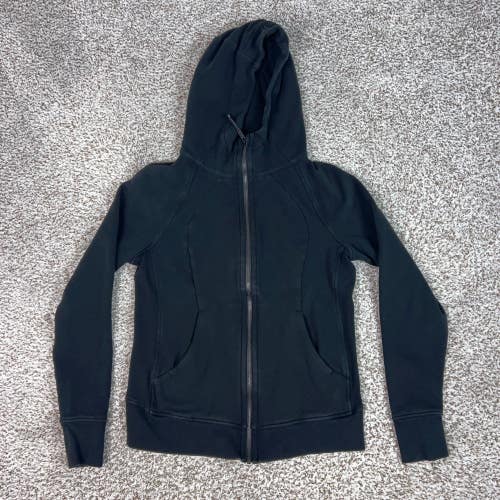 Lululemon Hoodie Womens 10 Black Full Zip Scuba Jacket Sweatshirt Athleisure Gym