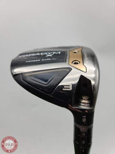 2023 CALLAWAY PARADYM X 3 WOOD 15* SENIOR ALDILA ASCENT 40 +HC GOOD