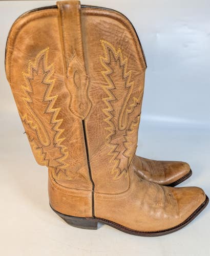 Old West LF1529 Tan Canyon Leather Snip Toe Western Cowgirl Boots Women's 11
