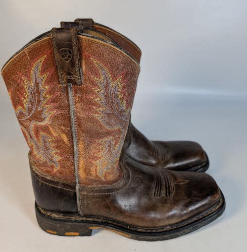 Ariat WorkHog 10016227 Kids Classic Square Toe Western Cowboy Boots Size: 4
