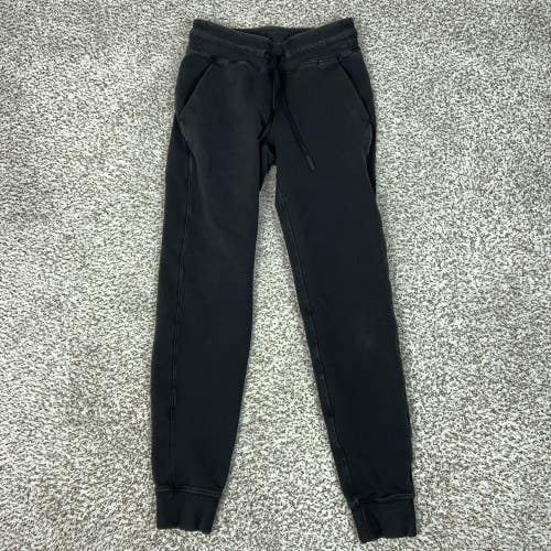 Lululemon Pants Womens 4 Black Jogger Sweatpants Pockets Yoga Gym Ready Fleece