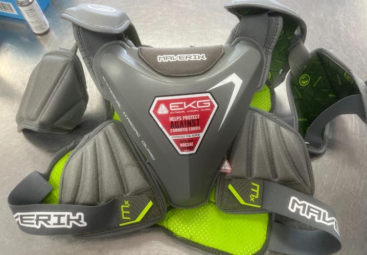 Used Maverik MX Lacrosse Shoulder Pads Grey LG 11497-S000161088