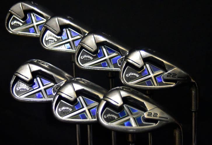 CALLAWAY X-22 IRONS SET 7 FLEX: REGULAR LENGTH: (9) 38.5 IN RIGHT HANDED
