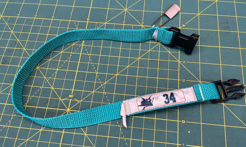 James Reimer #34 2016 San Jose Sharks Pro Stock Issued NHL Laundry Strap Loop