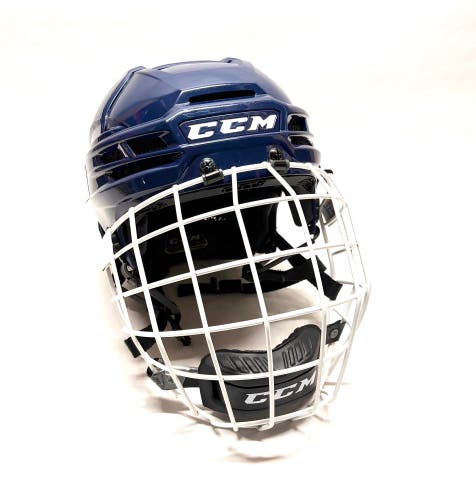 CCM Tacks X Pro Stock Helmet w/ cage - Medium - Navy