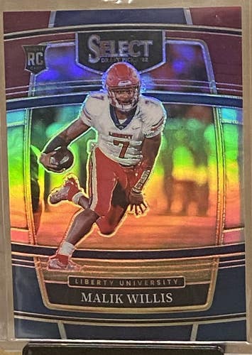 2022 Select Draft Picks Concourse Tri-Color Prizm Malik Willis RC No. 2 SP /199