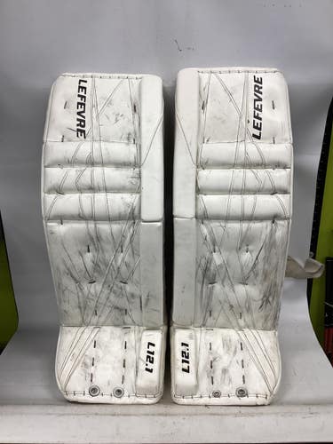 Used LEFEVRE L 12.1 LEG PADS Goalie Leg Pads Senior White 34" 11851-S000051402