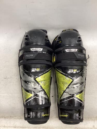 Used Bauer SUPREME 3S Junior Shin Guards Black 12" 11851-S000051216