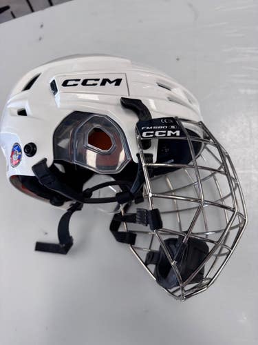 Used CCM TACKS 720 Helmet Cage Combo White SM 11860-S000314931