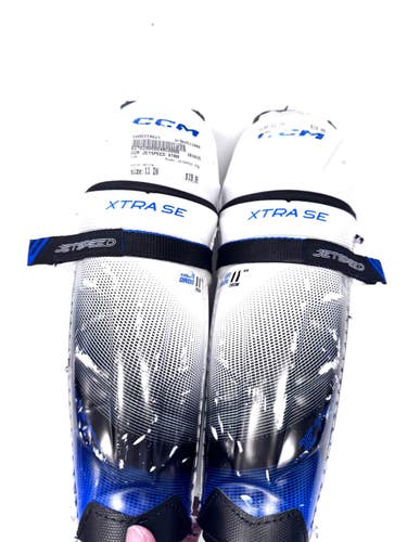 Used CCM JETSPEED XTRA Junior Shin Guards White 11" 11860-S000314921