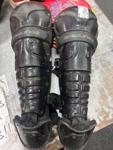 Used Rawlings SHIN GUARDS Catchers Leg Guards Black Youth 11337-S000495891
