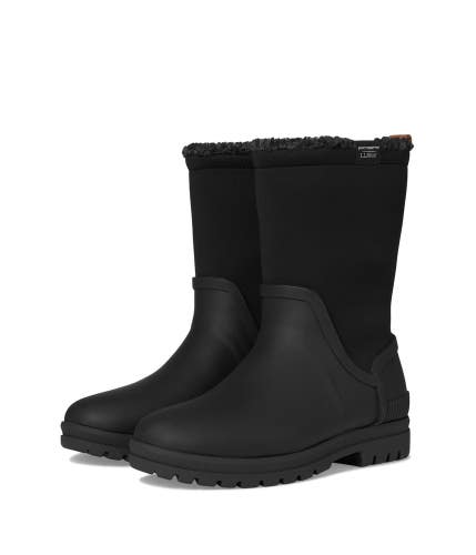 L.L.Bean Rugged Winter Wellie Boots Womens 9 B Black Round Toe Mid-Calf ZOGG3577