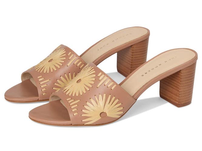 Jack Rogers Susie Sandals Women's US 7 M Cafe Au Lait Block Heel Slide ZOGG3618