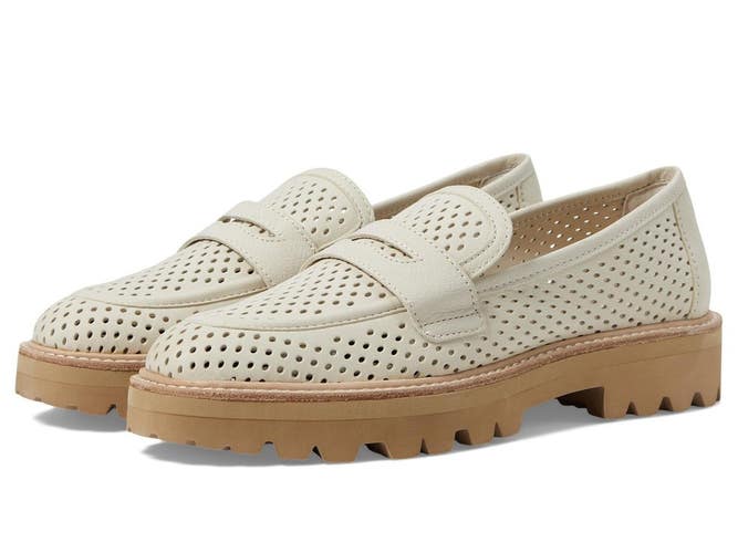 Dolce Vita Malila Loafers Women's 9 M Off White Leather Slip On Shoes HTAT1725