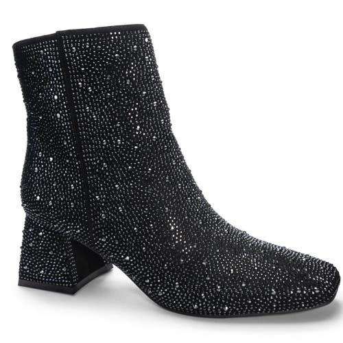 Chinese Laundry Diya Boots Women's 6 M Black Suede Rhinestones Bootie HTAT1691