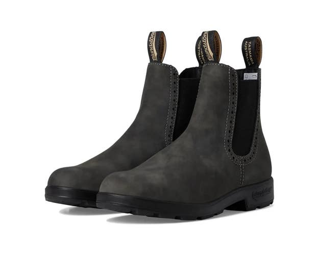 Blundstone BL1630 Boots Men's 7.5 B Rustic Black Leather Ankle Chelsea HTAT1685