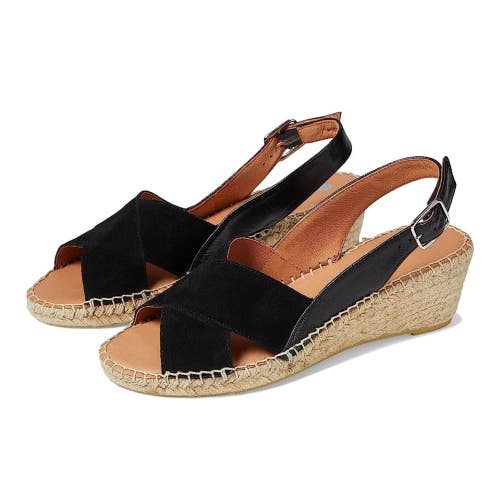 Eric Michael Carol Sandals Women's US 5.5 Black Wedge Heel Espadrille HTAT1651