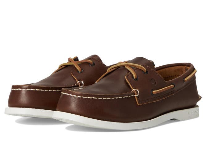 Sperry Kids Authentic Original YB27283 Kids 4 M Brown Leather Boat Shoe HTAT1718
