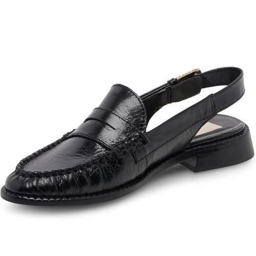 Dolce Vita Hardi Loafer Women's 6 M Black Navy Patent Leather Slingback HTAT1652