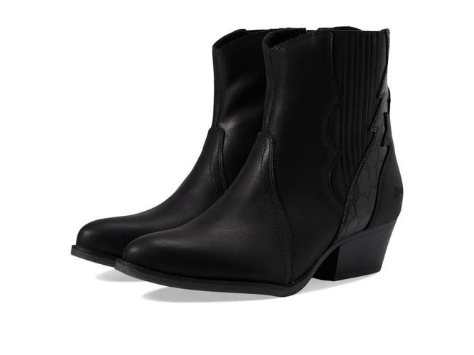Blowfish Malibu Spangle Boots Women's 7 M Black Block Heel Ankle Bootie HTAT1757