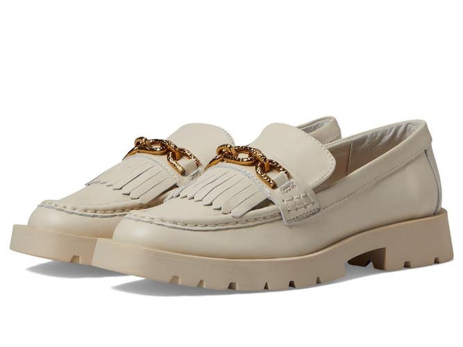 Dolce Vita Erna Loafers Women's US 8.5 M Ivory Leather Slip On Shoes HTAT1724