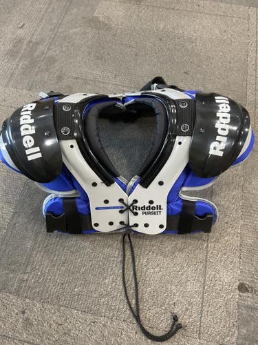 Used Riddell PURSUIT FB Shoulder Pads Royal Blue SM 11614-S000243403